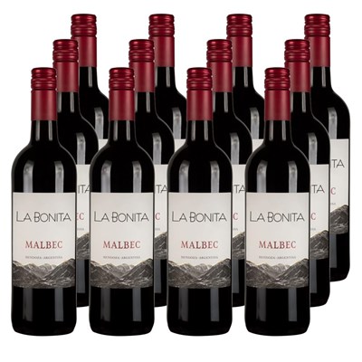 Case of 12 La Bonita Malbec 75cl Red Wine